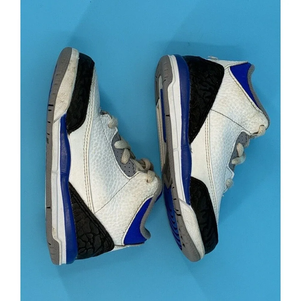 Air Jordan 3 Retro Racer Blue Toddler 8C White Black Blue 832033-145